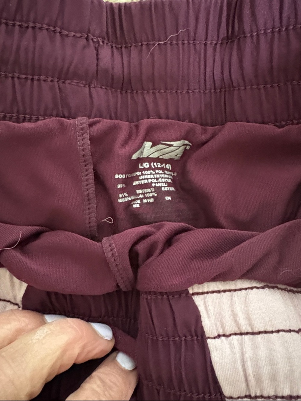 Avia Plum and Light Pink Colorblock Athletic Shorts - Picture 2 of 4